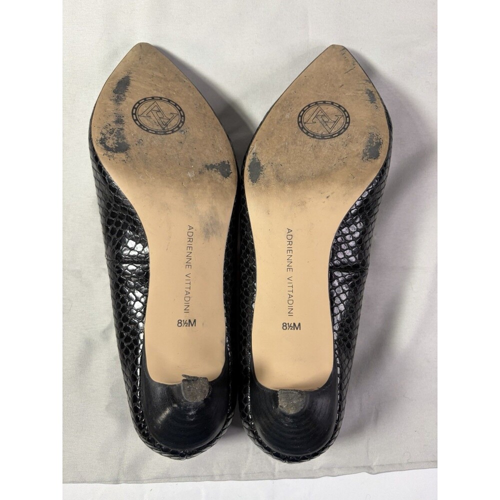 Adrienne Vittadini Womens Black Animal Print Dress Shoes Size US 8.5M 1.5 Heel - Picture 9 of 11
